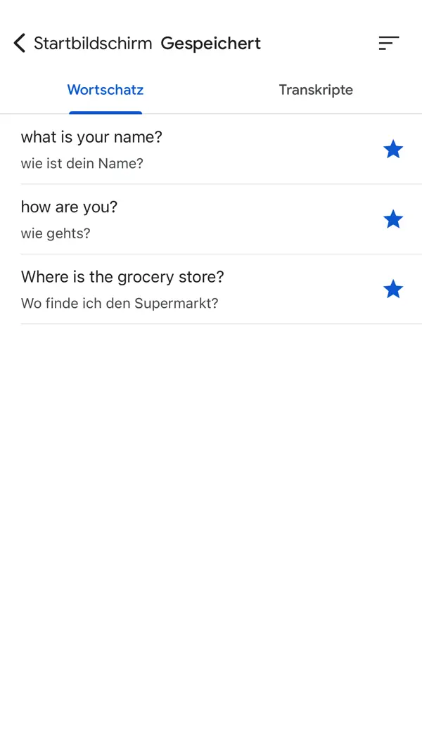 Google Übersetzer, Screenshot 2