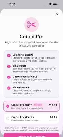 Cutout - Subject Cutout iPhone screenshot