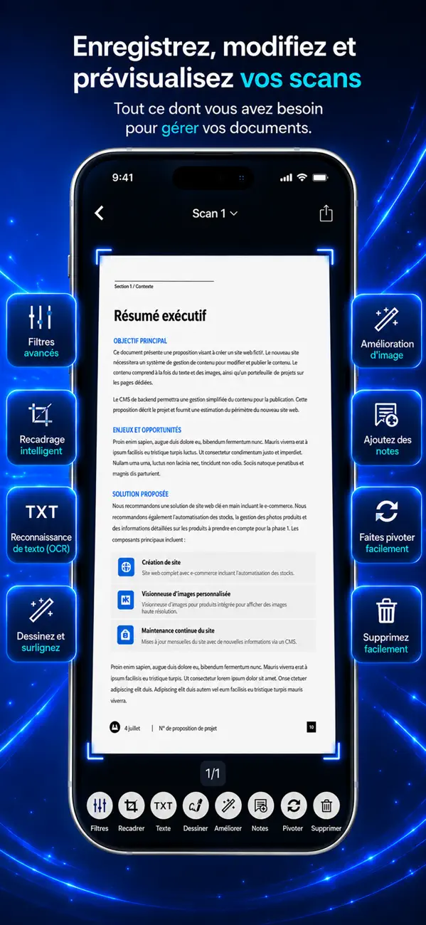 Screenshot #3 pour Scanner PDF Docs & Images