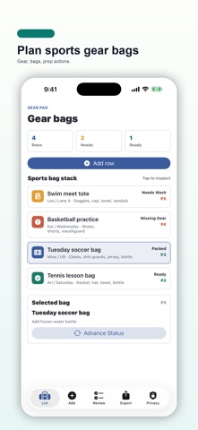 Kids Sports Gear Bag Pad のスクリーンショット