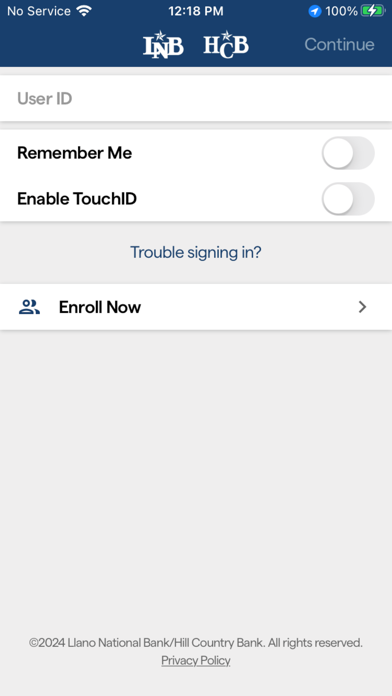 Llano Nat'l/Hill Country Bank Screenshot