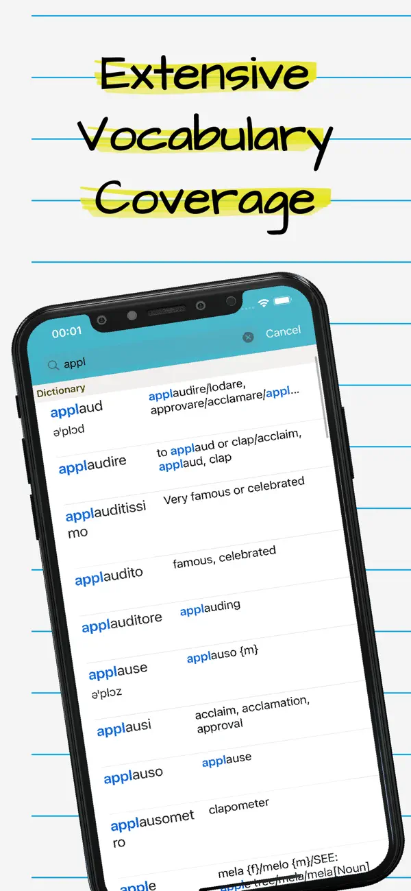 Screenshot #1 pour Italian English Dictionary ++
