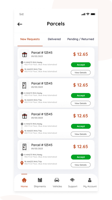 IntelParcel Driver Screenshot