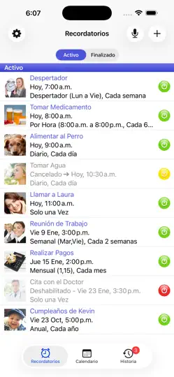 Captura de pantalla de Recordatorio Aida, Despertador en iPhone 1
