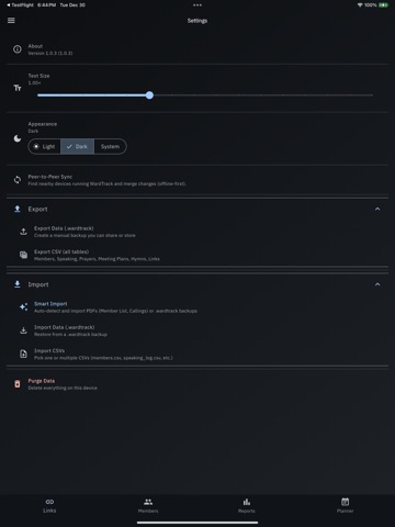WardTrack iPad screenshot