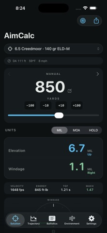 AimCalc - Ballistic Calculator screenshot 1