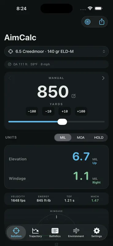 AimCalc - Ballistic Calculator screenshot 1 of 8