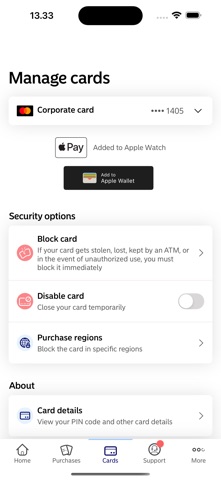 Nordea First Card screenshot