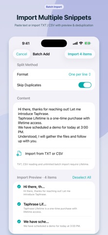 Taphrase - Snippet Keyboard Screenshot 3 of 7