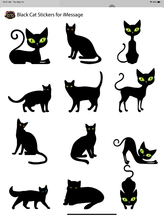 Screenshot #5 pour Black Cat Sticker for iMessage