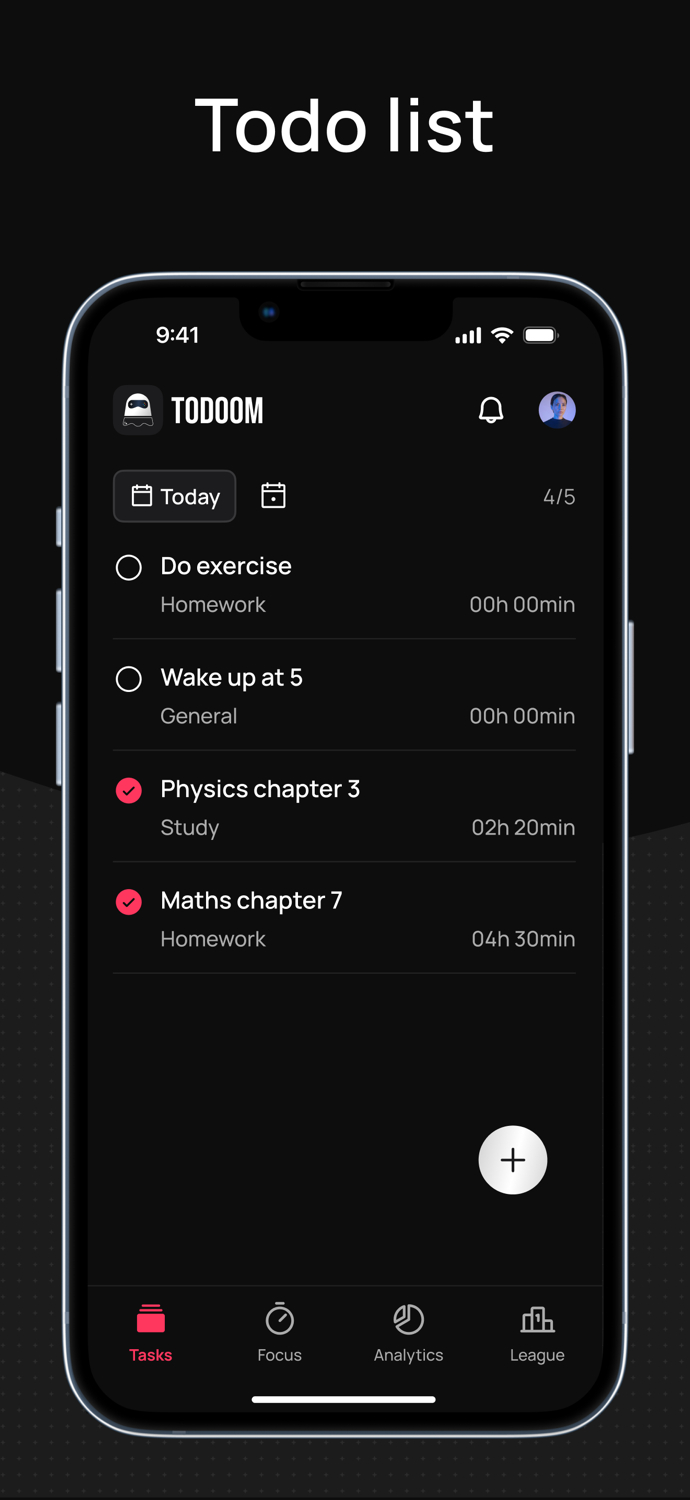 Todoom Focus timer and tasks