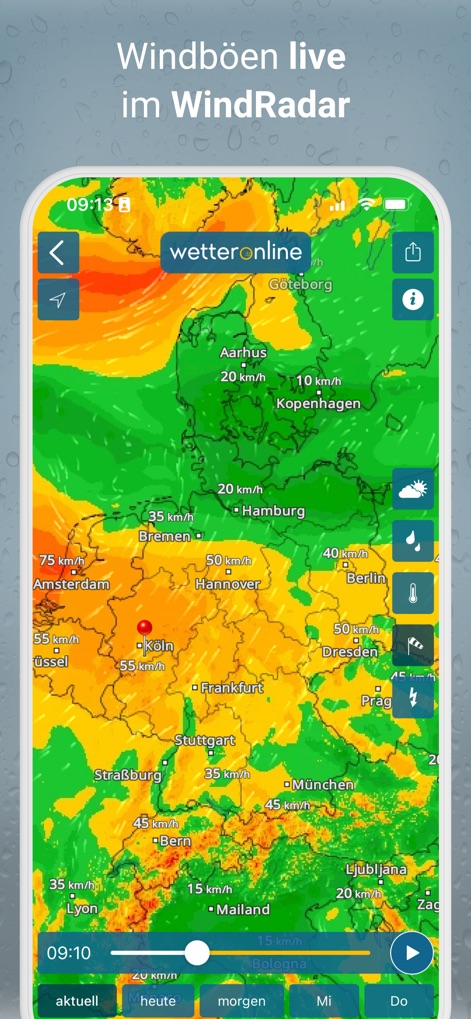 RegenRadar mit Wetterwarnungen - 