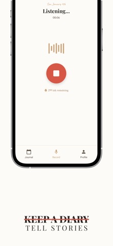 Ostra: Voice Diary & Journal iPhone screenshot