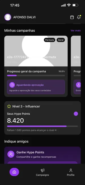Hype App: Influenciadores screenshot 1