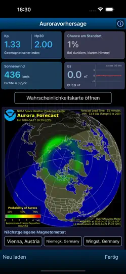 Screenshot von Xasteria Astronomisches Wetter auf dem iPhone 2