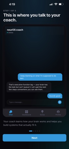 neurOS - ADHD Coach iPhone screenshot