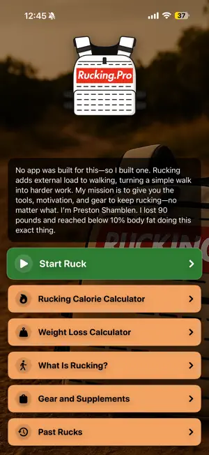 Rucking Calorie Calculator screenshot 1