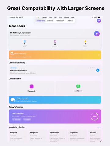 Fluentry iPad screenshot