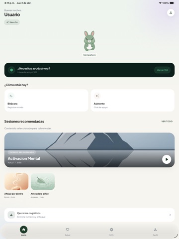 Ancla: Bienestar Mental iPad screenshot