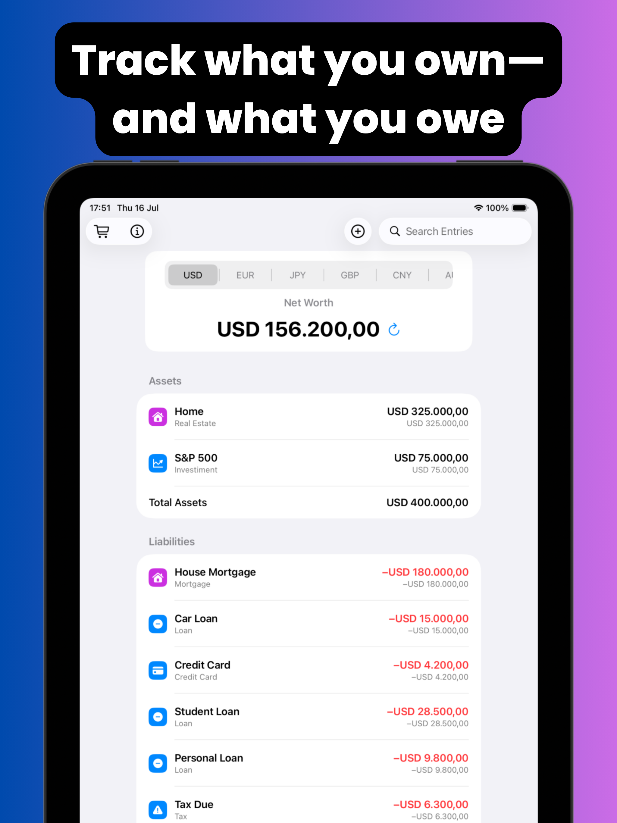Wealthio: Net Worth Tracker screenshot 8