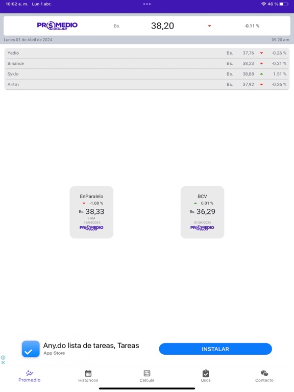 Screenshot #4 pour Promedio Dolar