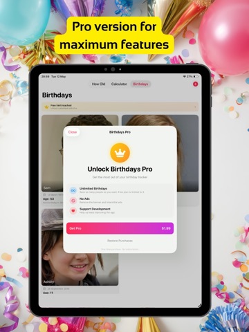 How Old am I - Birthdays & Age iPad screenshot