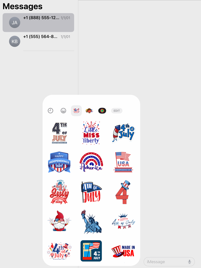 4th July USA Stickers