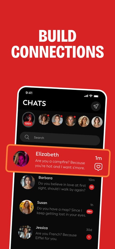 Casual Dating & Meet Up - YOLO - Witness the interactive chat interface, displaying multiple active conversations and fun, engaging direct message examples for users.