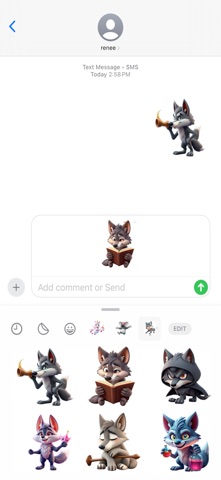 Whispering Wolf Stickers iPhone screenshot
