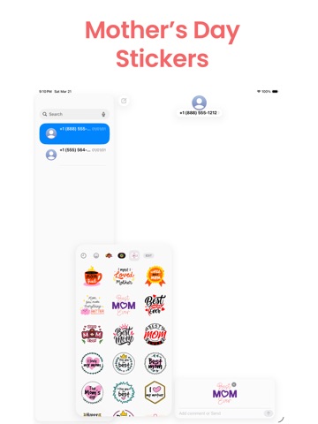 Best Mom Mother's Day Stickers iPad screenshot