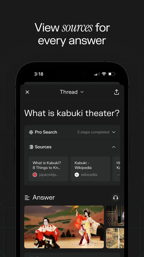 Perplexity: Ask Anything iPhone App Screenshot 7 – Produktivität