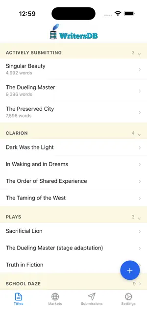 WritersDB screenshot 1