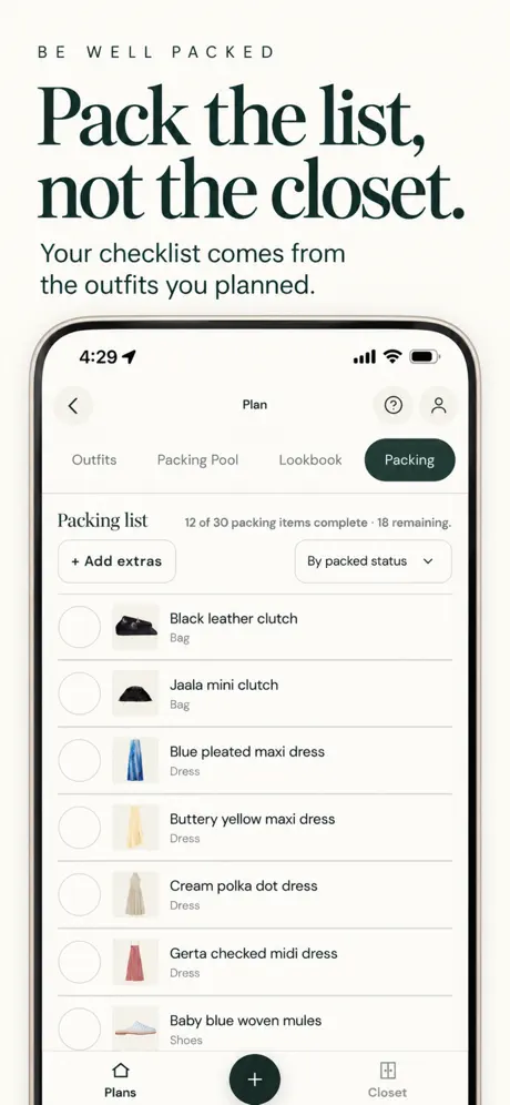 Be Well Packed: Outfit Planner screenshot 3