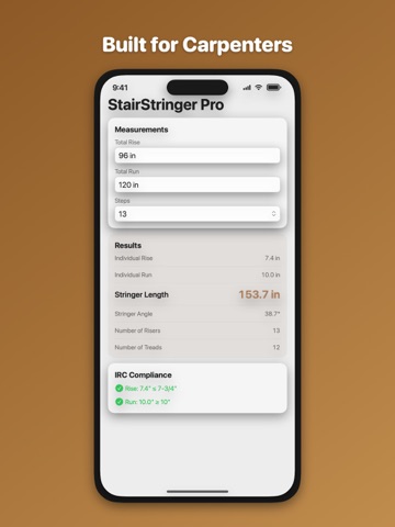 Stair Calculator: Stringer iPad screenshot