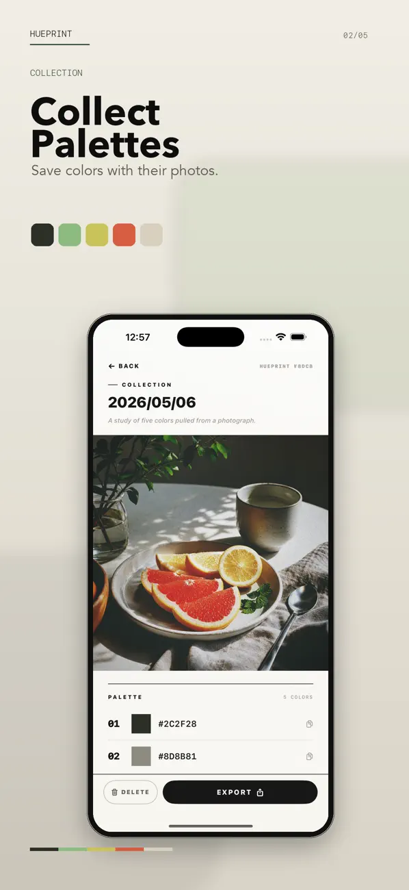 Screenshot #2 pour Créer palettes photo Hueprint