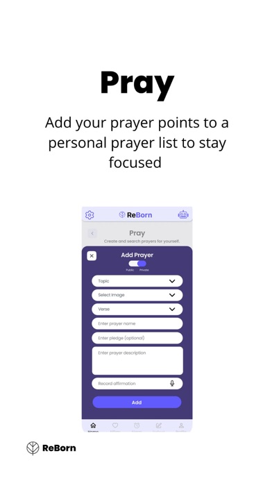 Reborn Prayer App Screenshot