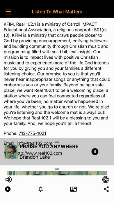 REAL 102.1 Screenshot