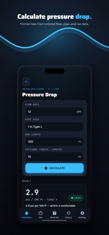 BaseCalc Plumbing Calculator Screenshot 3 of 5