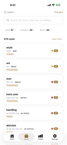 Learn Norwegian Flashcard Quiz iPhone screenshot