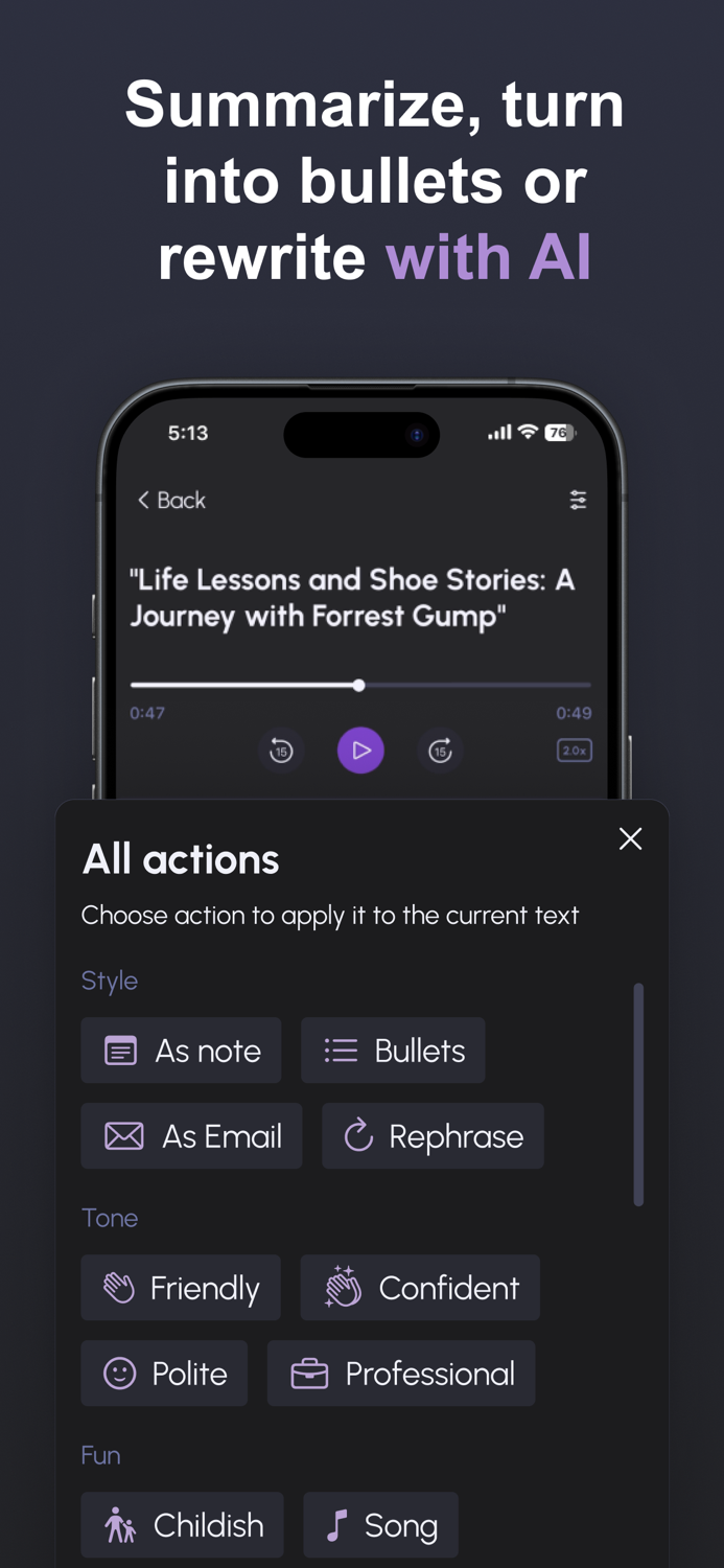 SpeakApp AI Voice Notes