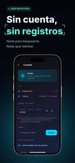 Captura de pantalla de Ratatosk VPN: Proxy Privado en iPhone 5