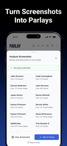 Parlay Analyzer: Player Props screenshot