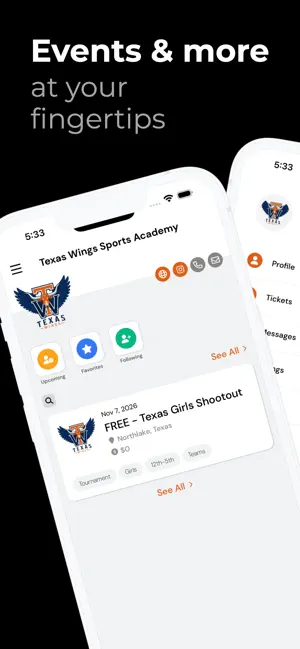 Texas Wings Events screenshot 1