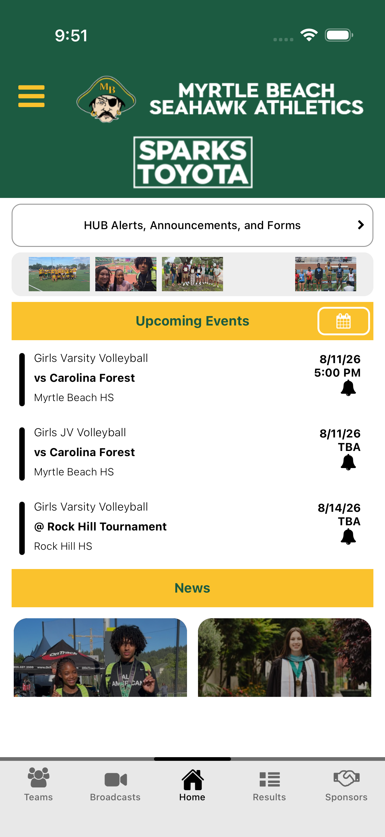 Myrtle Beach Athletics screenshot 2