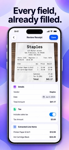 ReceiptHQ iPhone screenshot