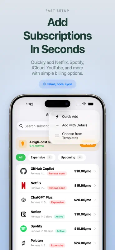 Subscription Tracker & Trials screenshot 5 of 8
