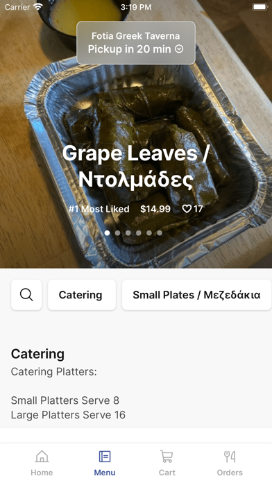 Fotia Greek Taverna iPhone screenshot 2 - Food & Drink app