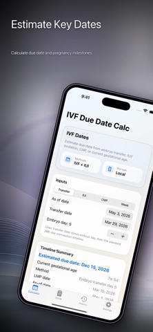 IVF Due Date Calc screenshot
