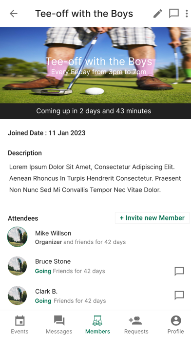 Golf Roster Screenshot