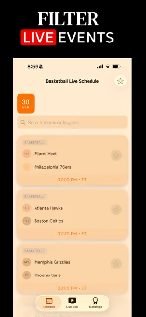 Basketball Live Tv Schedule screenshot 2